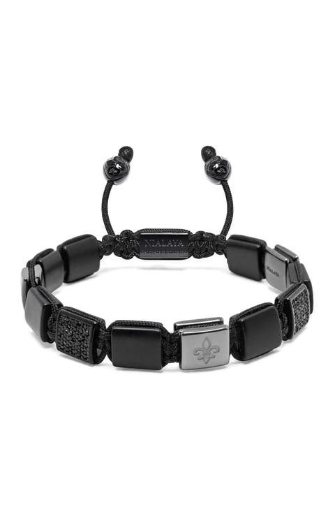 Matte Onyx Fleur Flatbead Bracelet