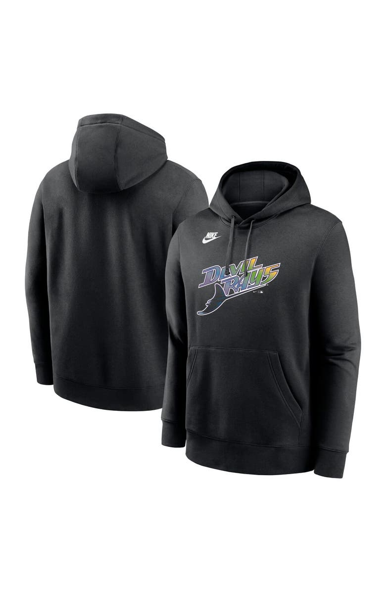 Nike Men's Nike Black Tampa Bay Rays Cooperstown Collection Team Logo Fleece Pullover Hoodie, Main, color, 
