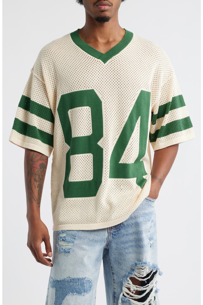 Knit Mesh Jersey, Main, color, CREAM/ GREEN