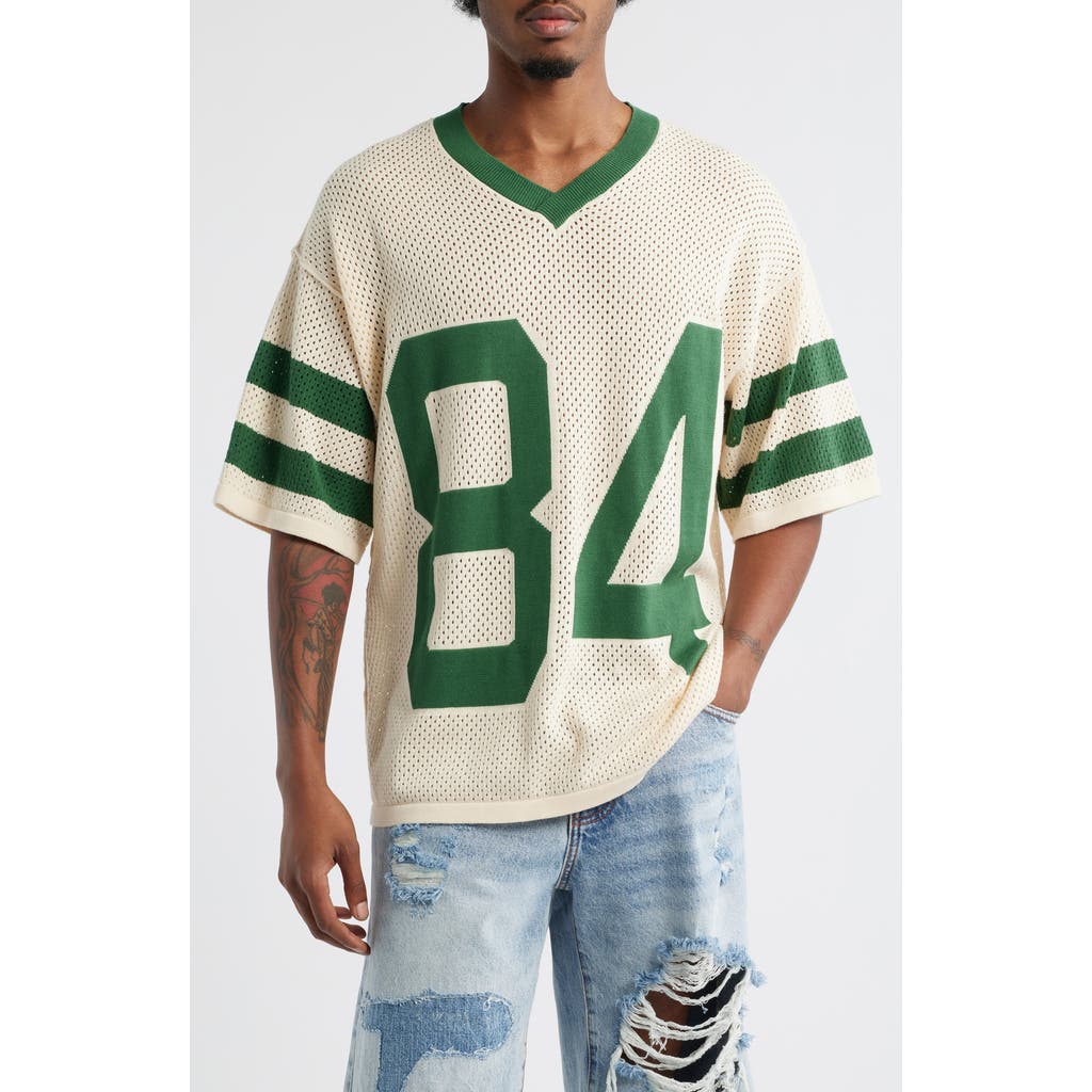 DIET STARTS MONDAY Knit Mesh Jersey in Cream/Green  product