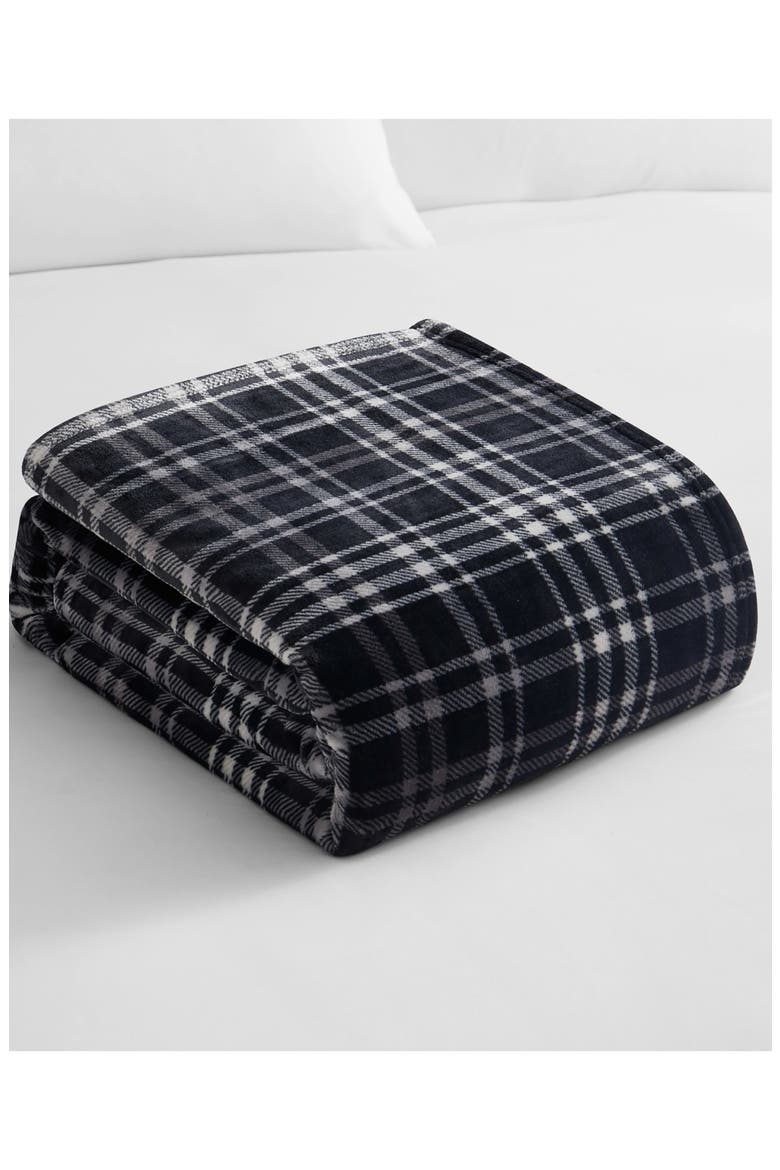Camper Plaid Throw Blanket - 50" x 70", Alternate, color, BLACK