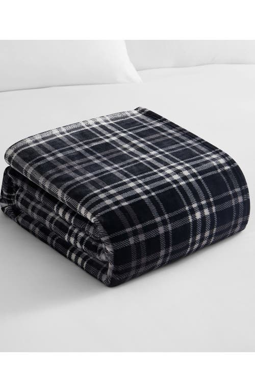 Lucky Brand Camper Plaid Throw Blanket In Black
