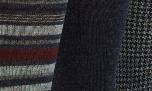 Nordstrom Assorted 3-pack Ribbed Merino Wool Blend Dress Socks In Multi