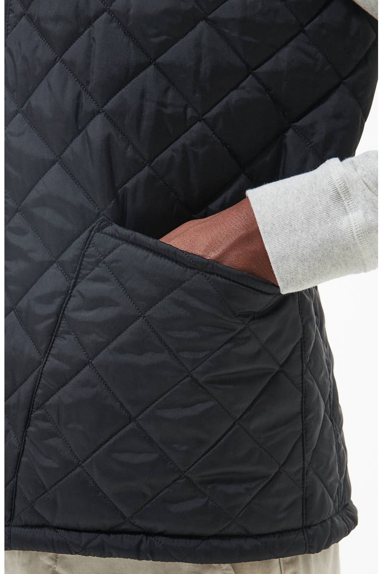 Monty Quilted Nylon Vest, Alternate, color, BLACK