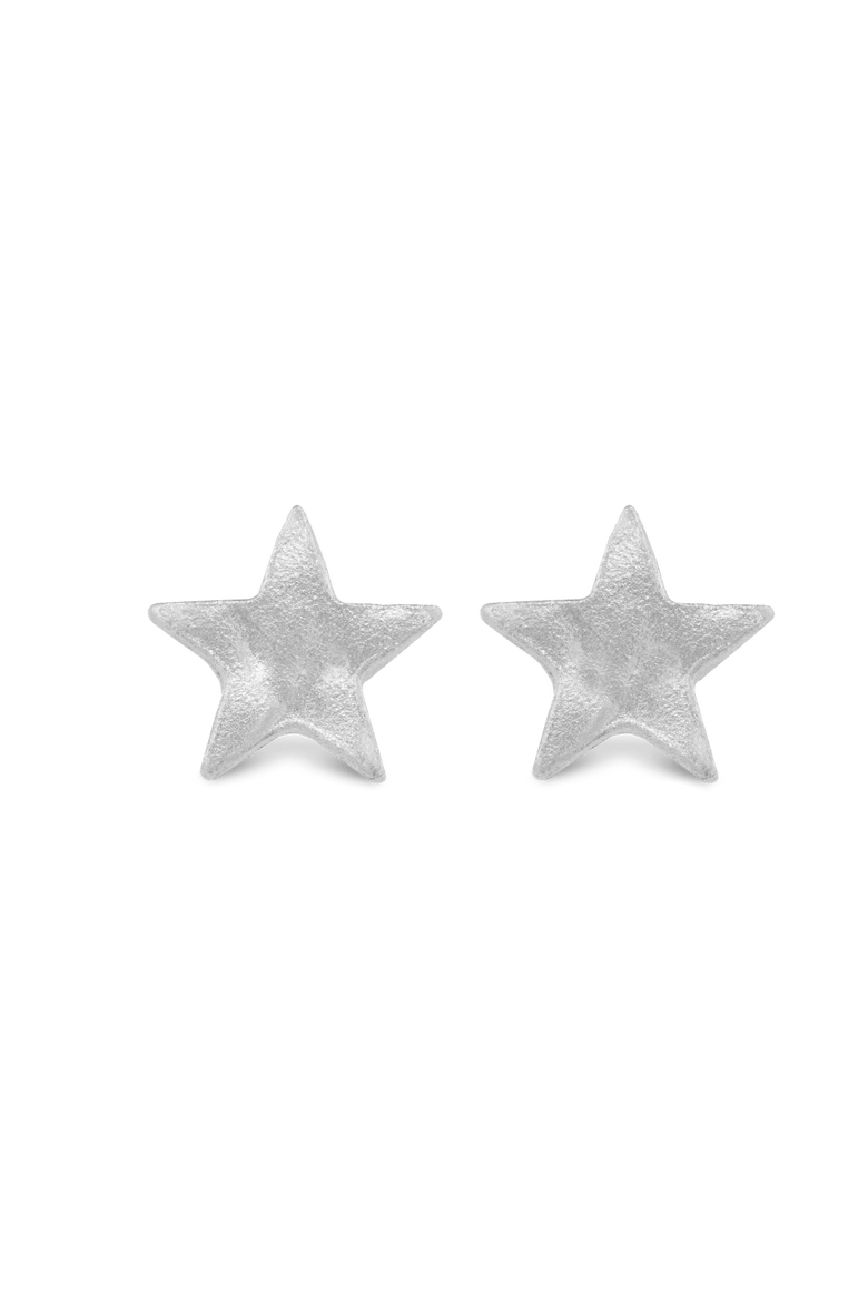 Star Stud Earrings, Main, color, Platinum