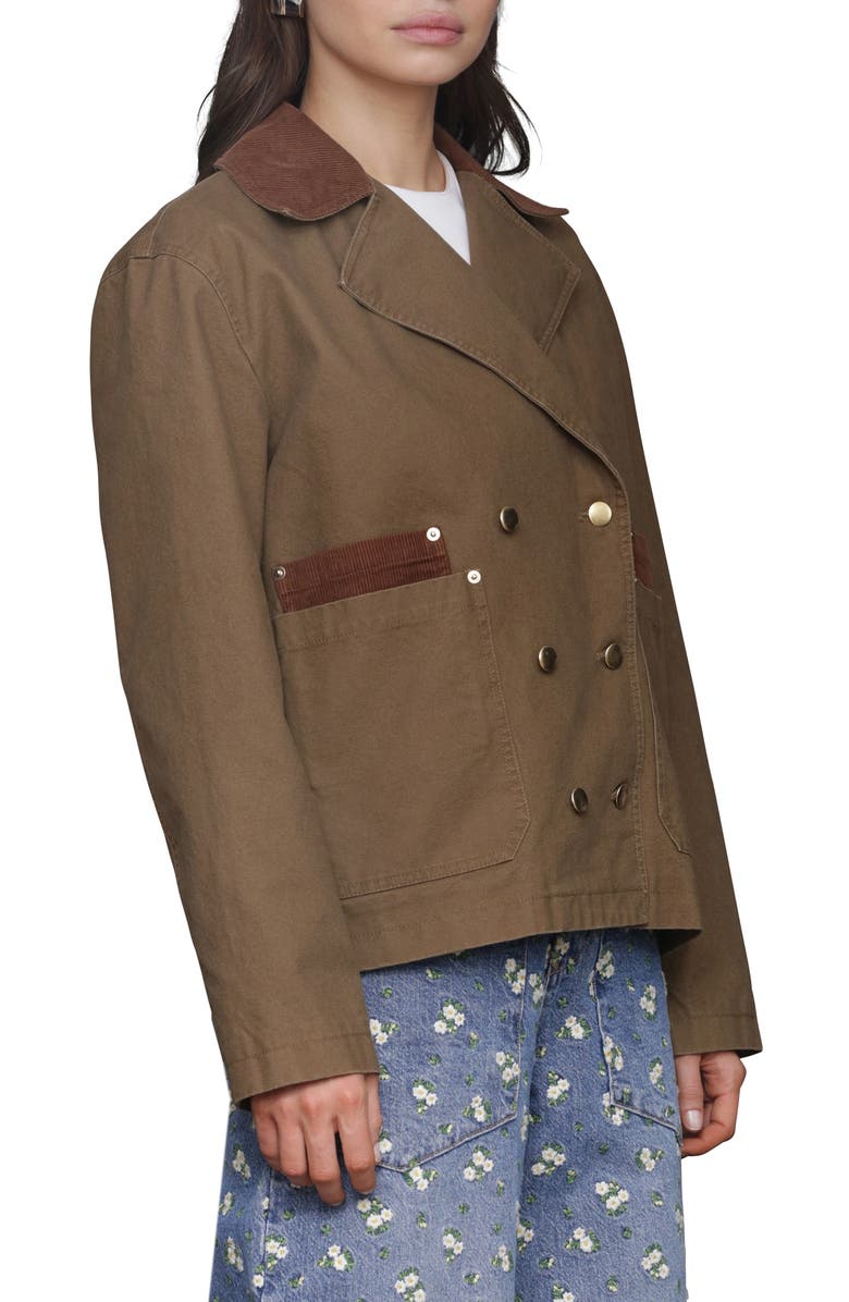 Avec Les Filles Cotton Twill Heritage Peacoat, Alternate, color, Thyme