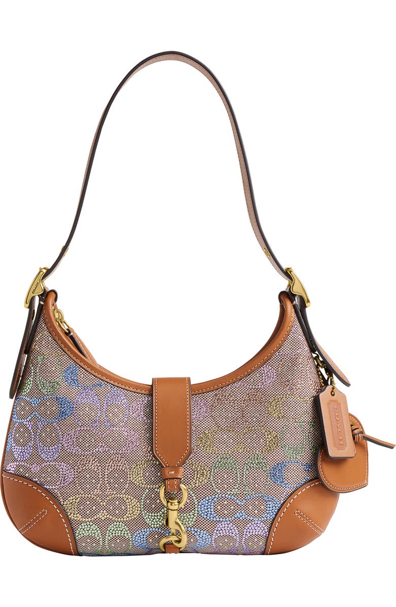 COACH Hamptons Signature Crystal Jacquard Hobo Bag, Main, color, B4/ Rainbow Multi