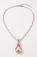 Modenaire Topaz Teardrop Star Pendant Necklace
