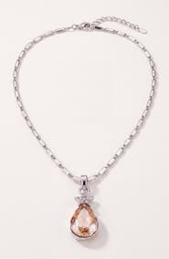 Modenaire Topaz Teardrop Star Pendant Necklace