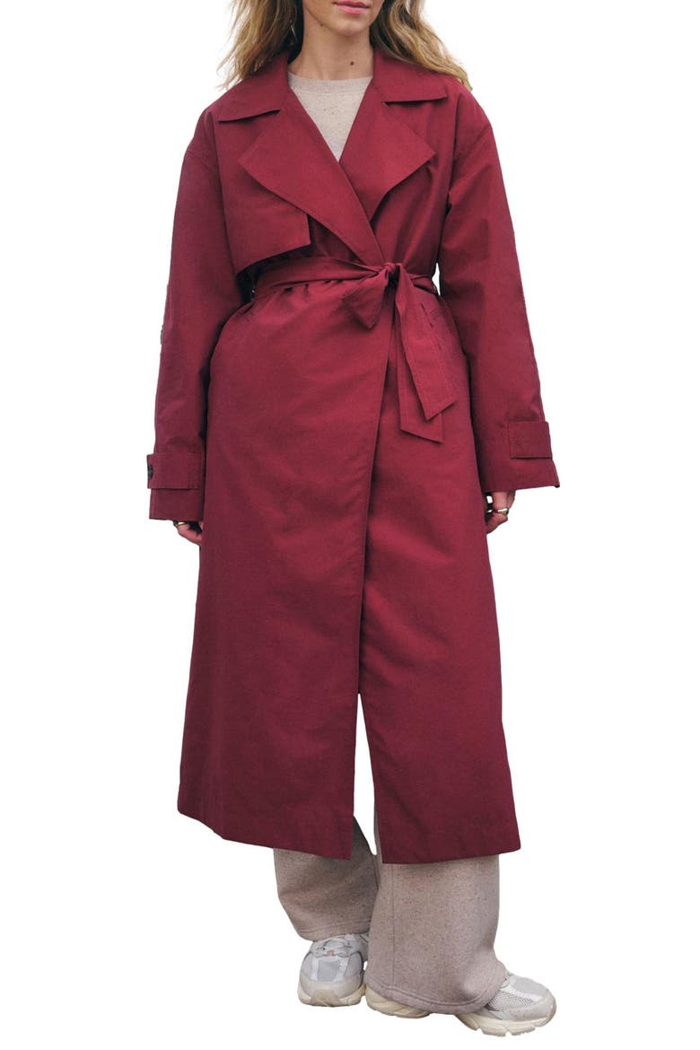 Cotton Blend Trench Coat, Main, color, RED