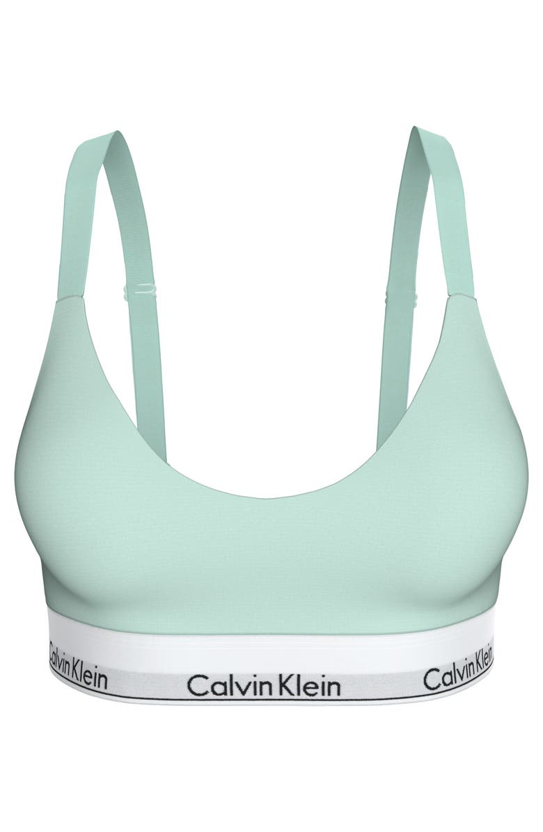 Calvin Klein Icon Cotton Blend Bralette, Alternate, color, Feel The Mint