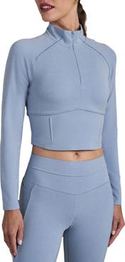 Rhone Heather Revive Crop Quarter Zip Top