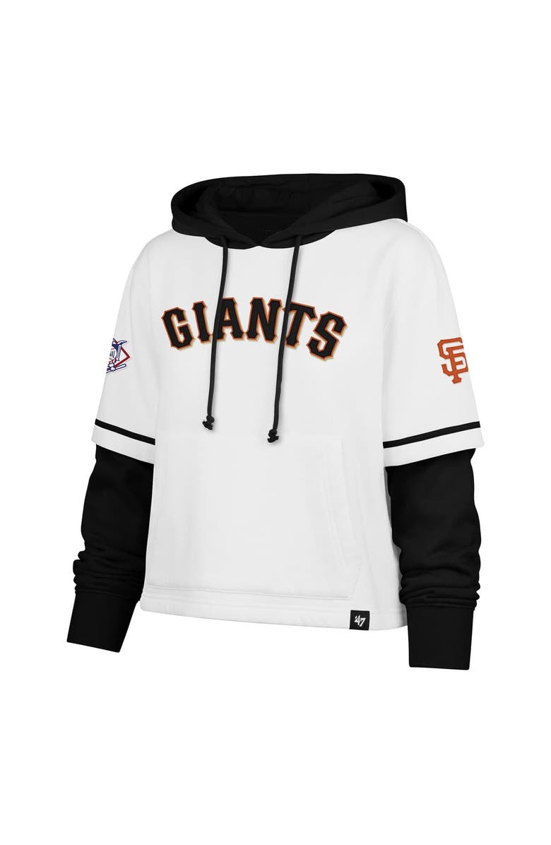 '47 Women's '47 White San Francisco Giants Trifecta Shortstop Cropped Pullover Hoodie, Alternate, color, 
