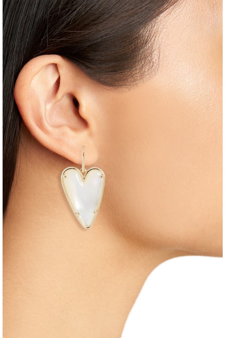Ansley Heart Drop Earrings, Alternate, color, GOLD IVORY MOP