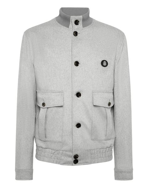Cashmere Wool Bomber Jacket Men