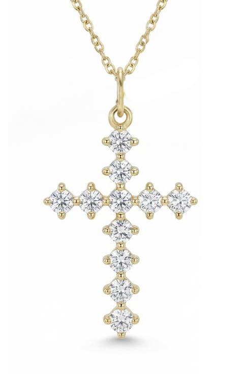 Cubic Zirconia Cross Pendant Necklace