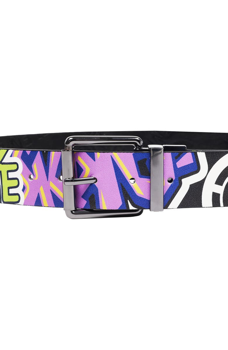 Element PU Reversible Belt with Debossed Logo & Graphic Print, Alternate, color, Black