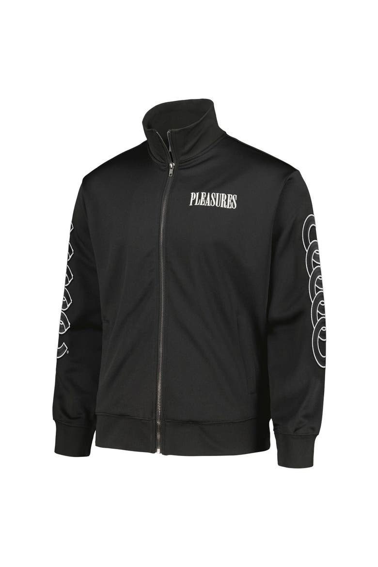 Men's PLEASURES Black Chicago Cubs Pitcher Full-Zip Track Jacket, Alternate, color, Black