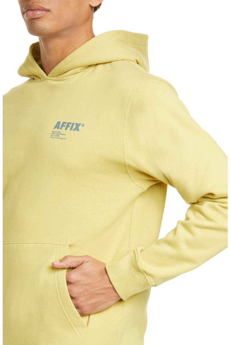 AFFIX Logo Print Cotton Hoodie, Alternate, color, SULPHUR