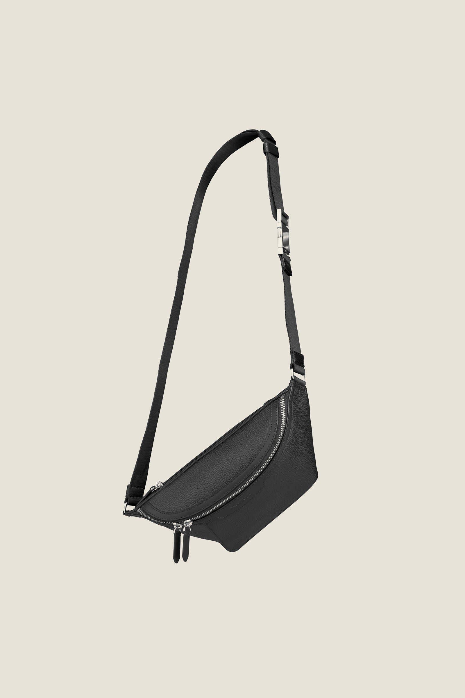 Alto Structured Leather Sling Bag, Alternate, color, Jet Black