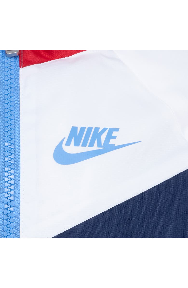 Nike Kids' Windrunner Water Resistant Hooded Jacket, Alternate, color, Midnight Navy/ University Red