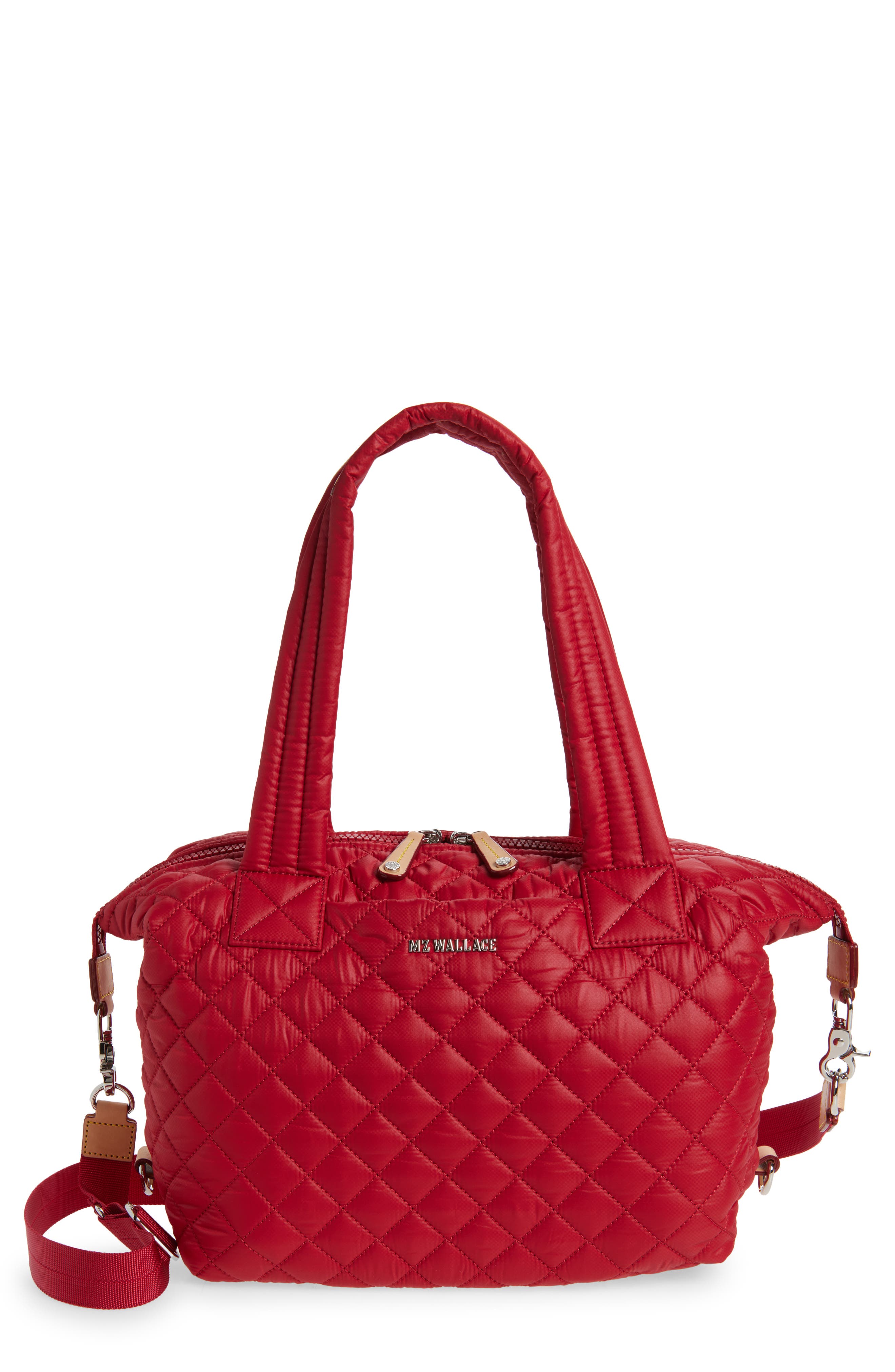 MZ Wallace Medium Sutton Deluxe Quilted Nylon Tote, Main, color, Apple