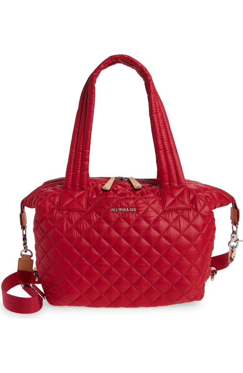 MZ Wallace Medium Sutton Deluxe Quilted Nylon Tote, Main, color, Apple