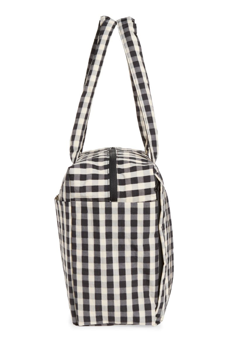 Small Cloud Carry-On Bag, Alternate, color, BLACK AND CREAM GINGHAM