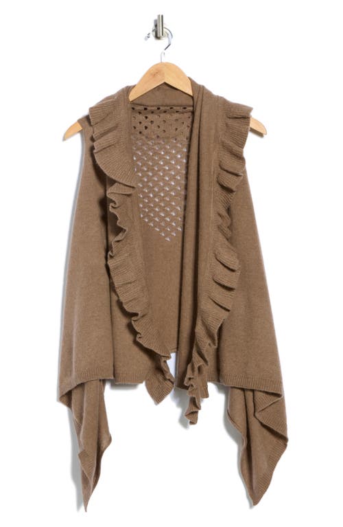 La Fiorentina Wool & Cashmere Ruffle Vest In Brown