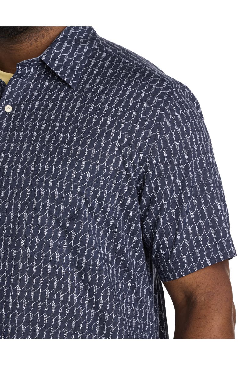 Nautica Big & Tall Rope-Printed Sport Shirt, Alternate, color, Navy Seas