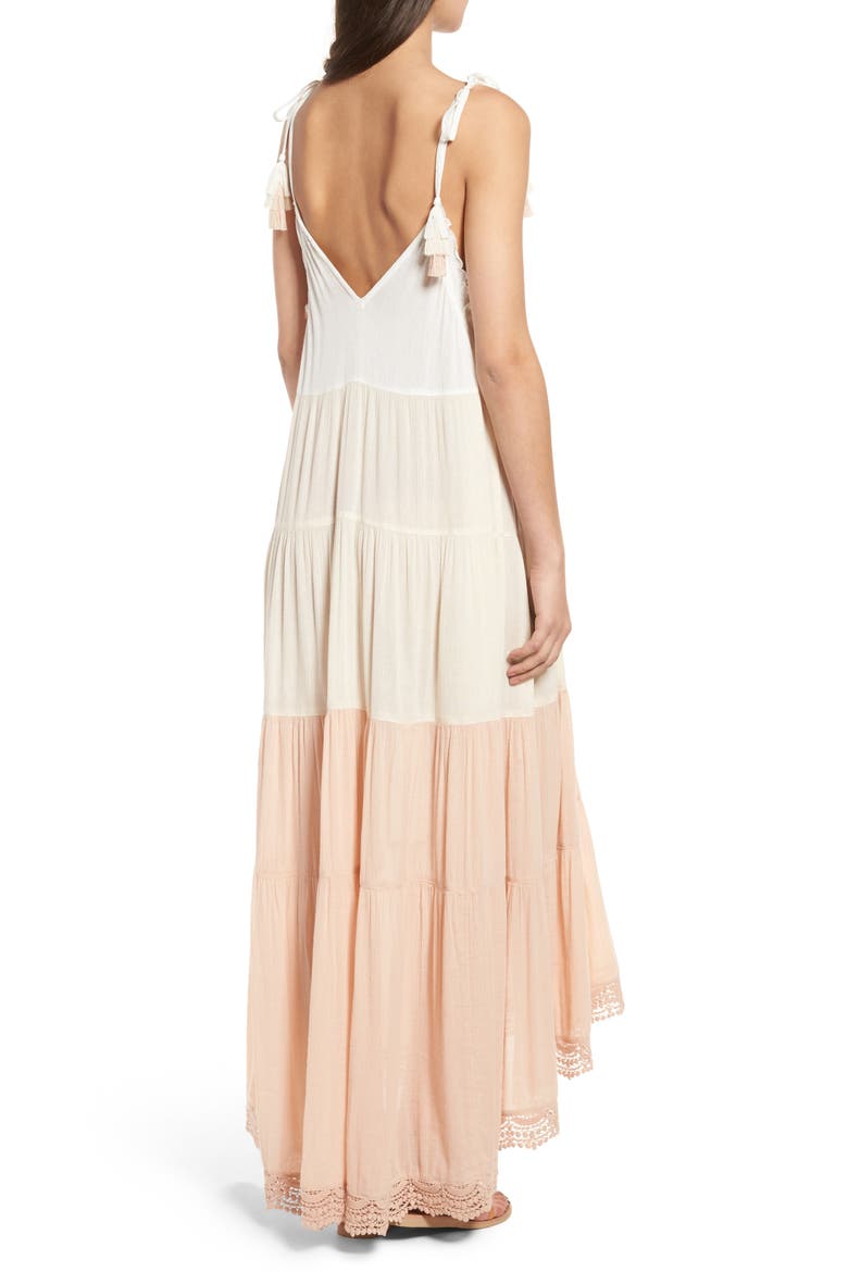 Colorblock Maxi Dress, Alternate, color, TAN LATTE COLORBLOCK
