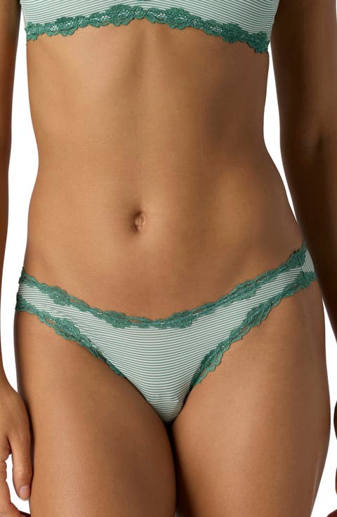 Charlie Lace Trim Stripe Bikini Brief