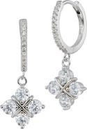 SAVVY CIE JEWELS Cubic Zirconia Grid Drop Hoop Earrings
