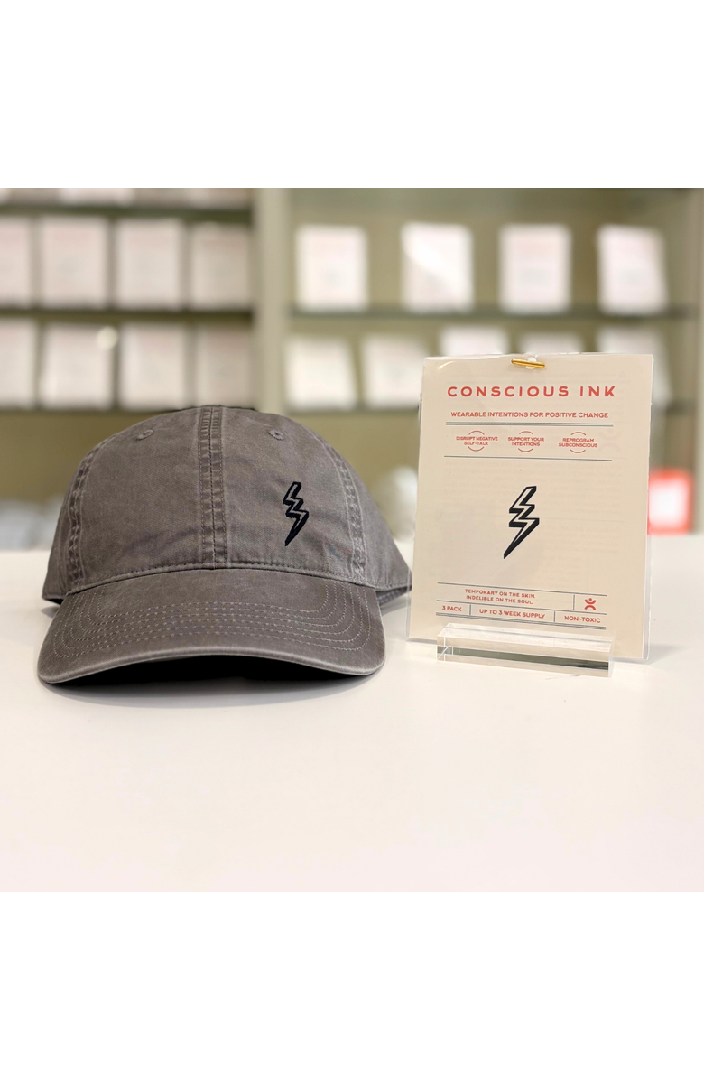 Conscious Ink Lightning Bolt Access Cap + Ink, Main, color, Grey