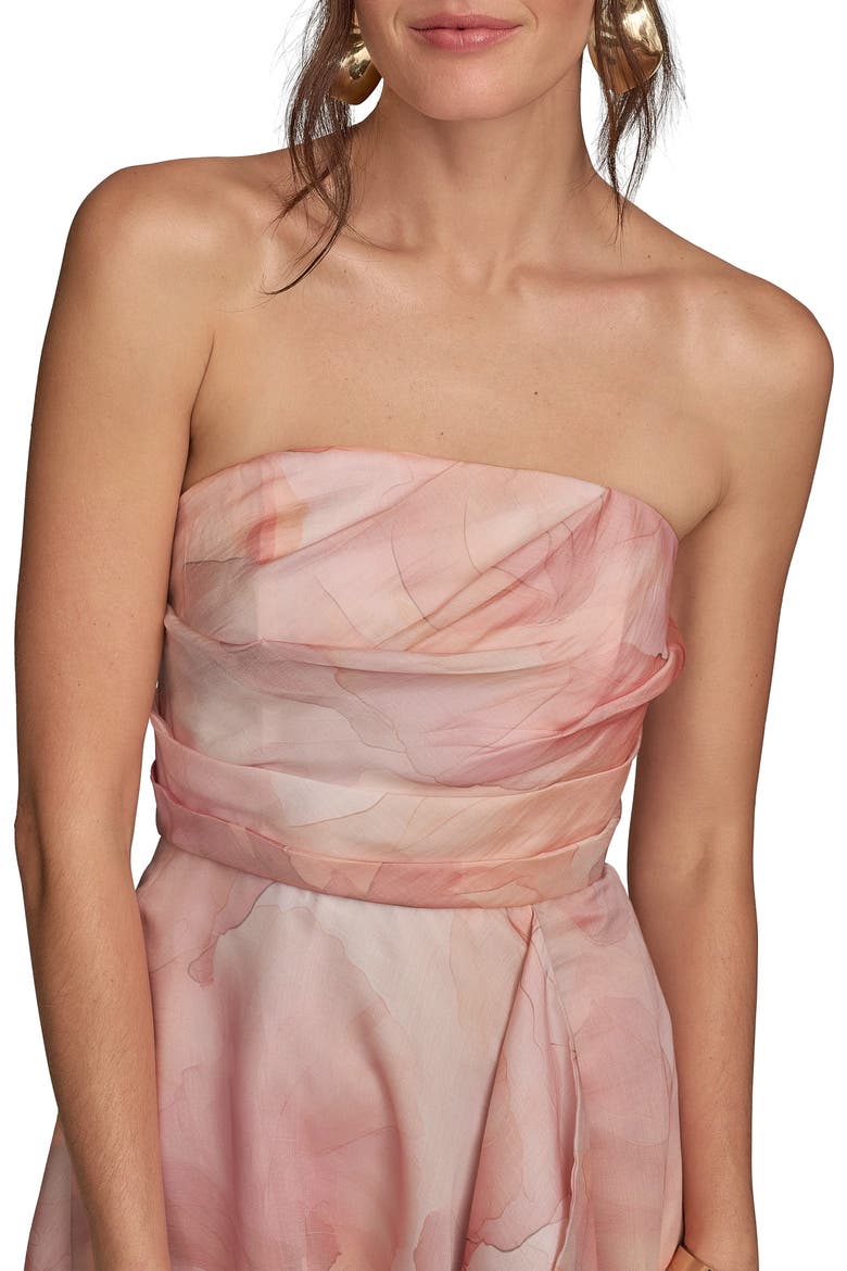 Abstract Floral Strapless Gown, Alternate, color, APRICOT MULTI