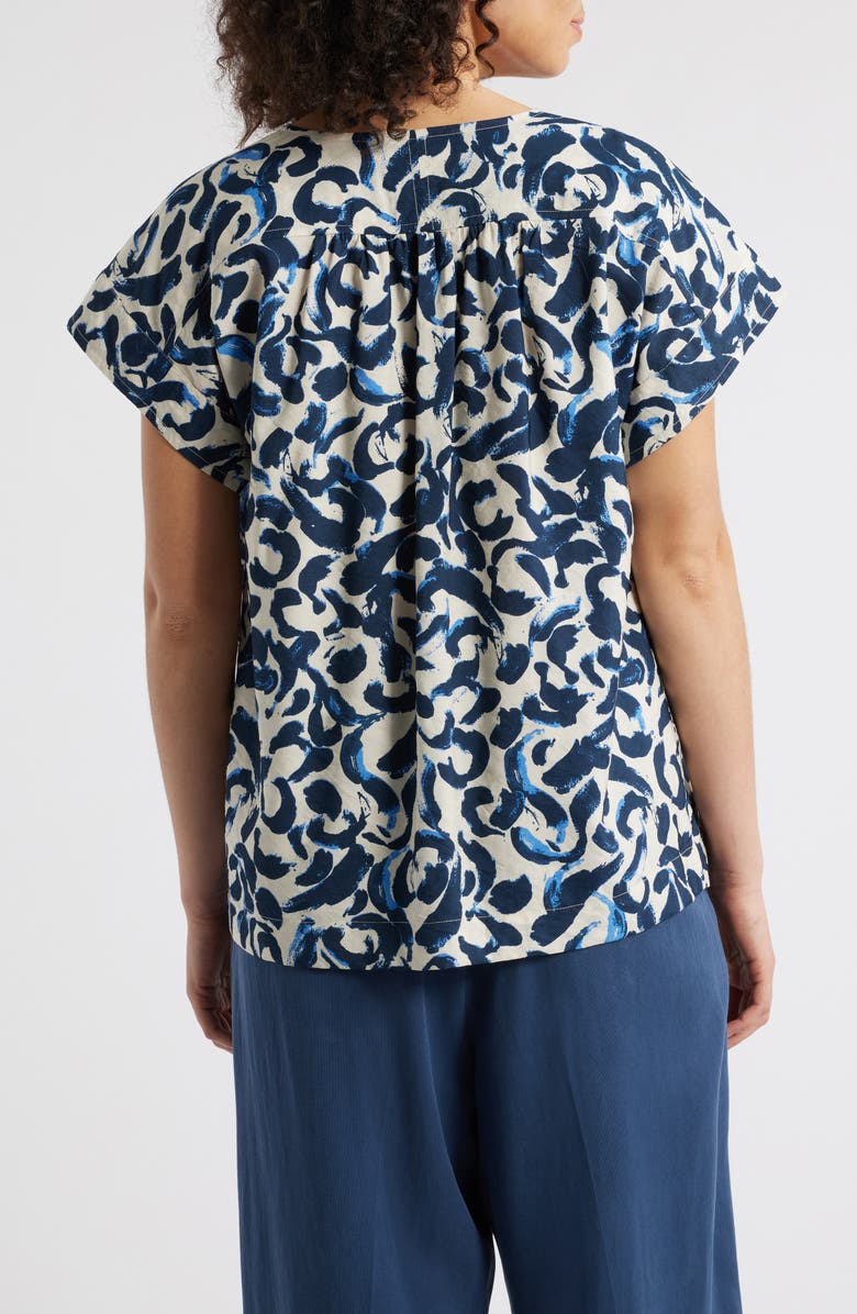 Masai Copenhagen Braidy Abstract Print Popover Top, Alternate, color, 