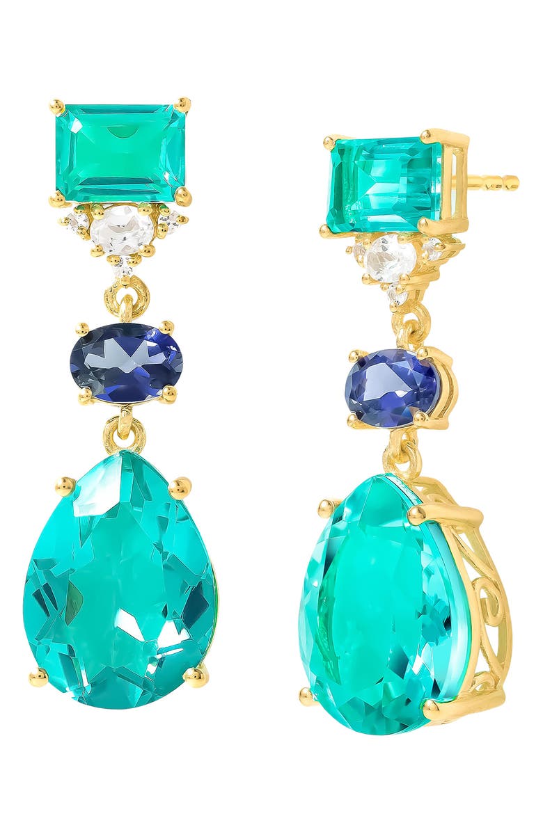 YS GEMS Quartz Drop Earrings, Alternate, color, Green