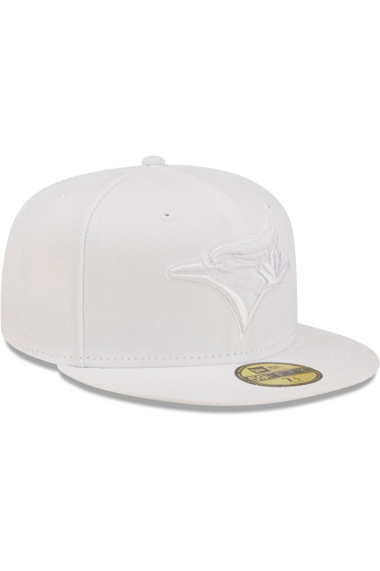 Men's New Era Toronto Blue Jays White on White 59FIFTY Fitted Hat, Alternate, color, White