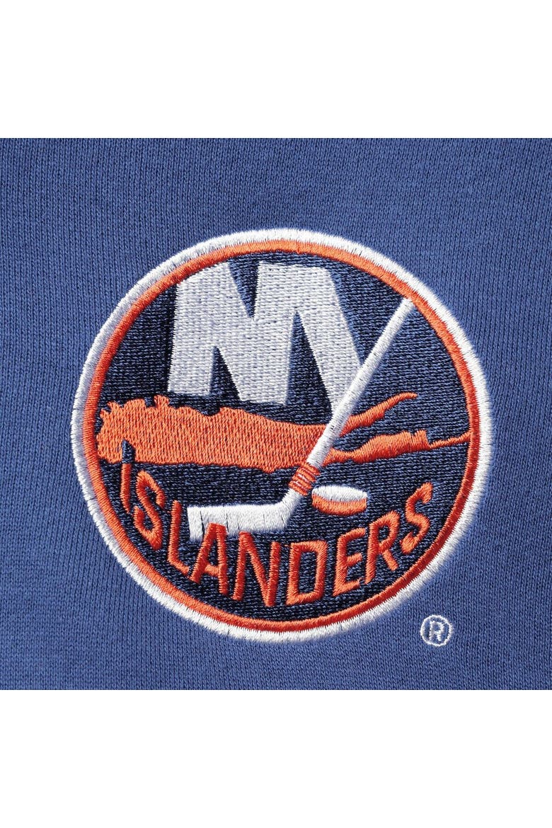 Men's Starter Royal/Orange New York Islanders Playoffs Color Block Full-Zip Hoodie, Alternate, color, Royal