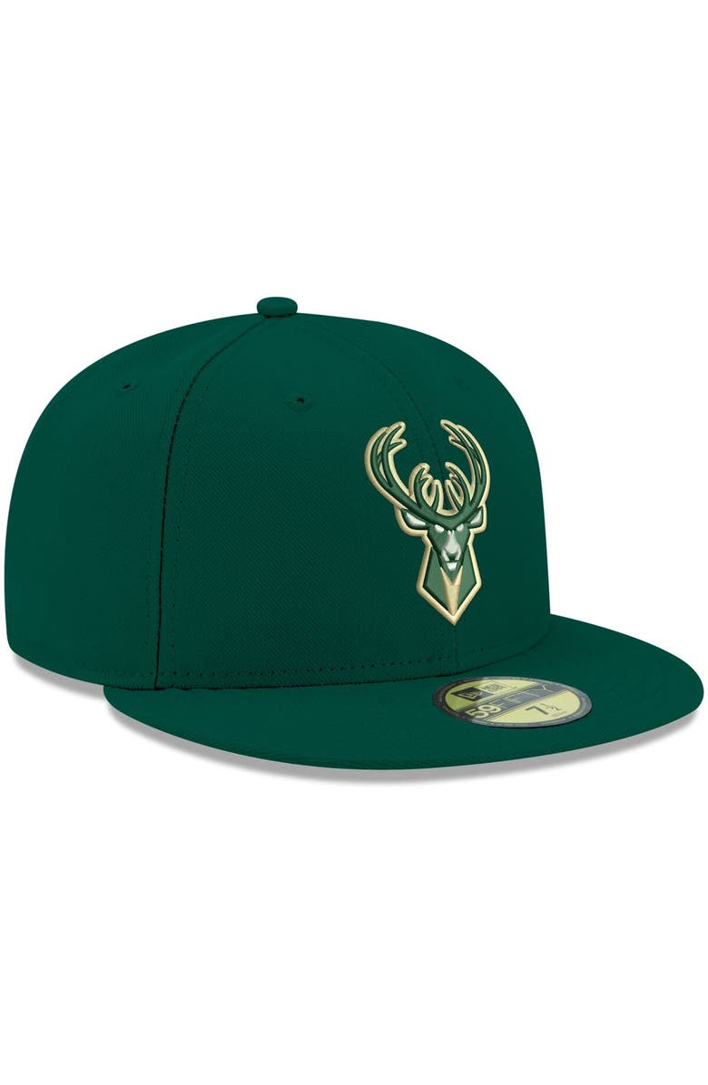 New Era Men's New Era Green Milwaukee Bucks Official Team Color 59FIFTY Fitted Hat, Alternate, color, 