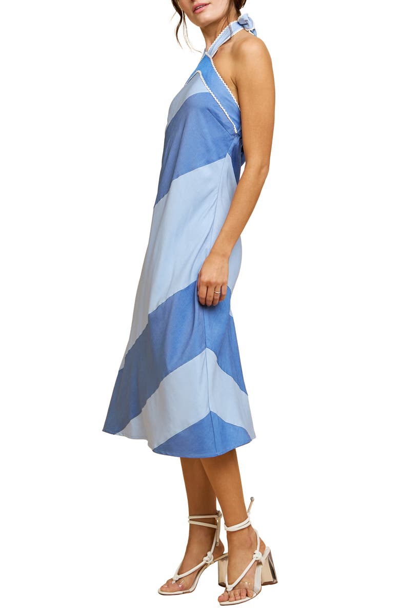 CIEBON Alishia Halter Neck Shealth Dress, Alternate, color, Blue Multi