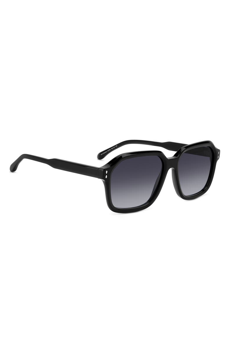 Isabel Marant 56mm Sqaure Sunglasses, Alternate, color, Black