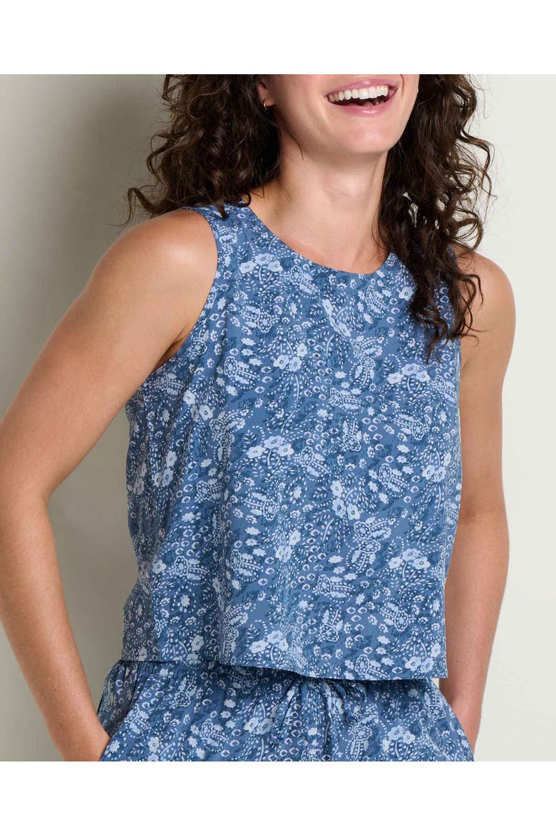 Sunkissed Button Back Tank, Alternate, color, Canal Print