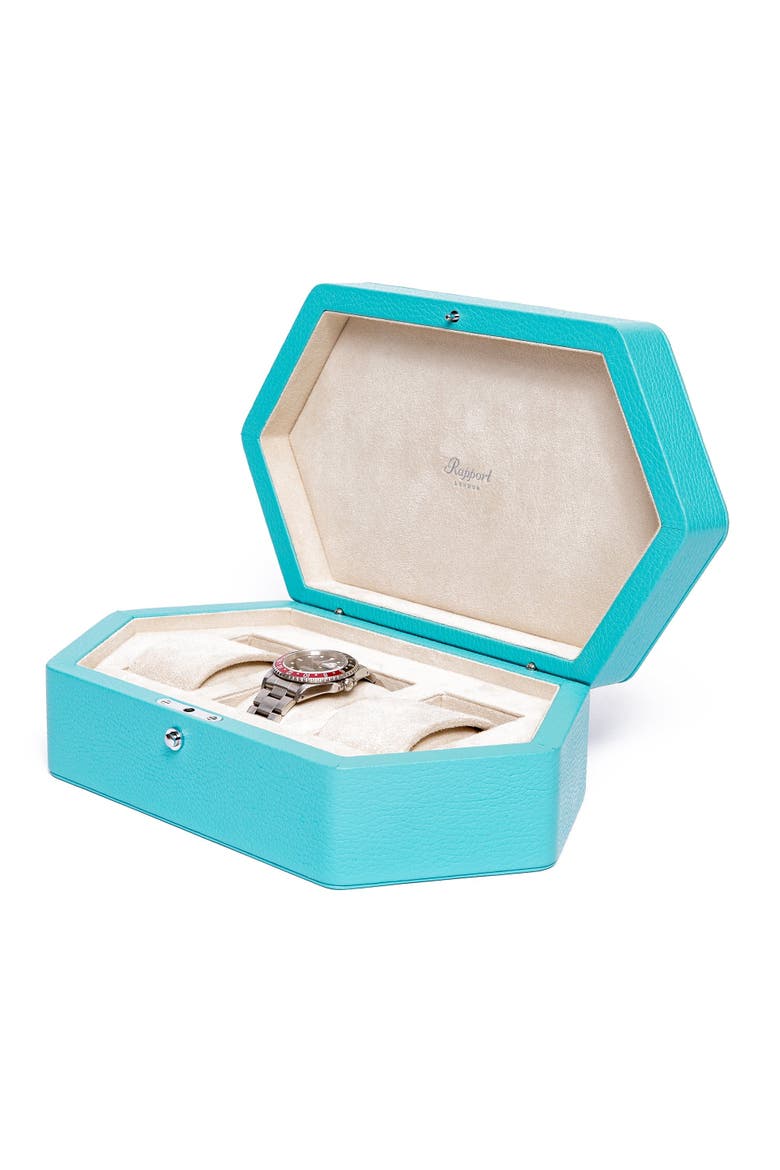 PORTOBELLO THREE WATCH BOX, Alternate, color, Turquoise