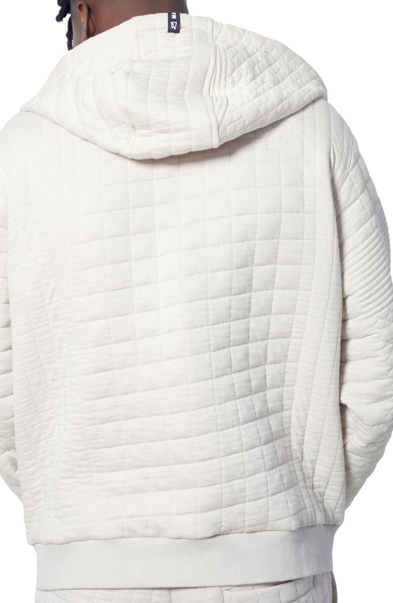 MAGNLENS Rowan Oversize Quilted Jacquard Fleece Zip Hoodie, Alternate, color, 