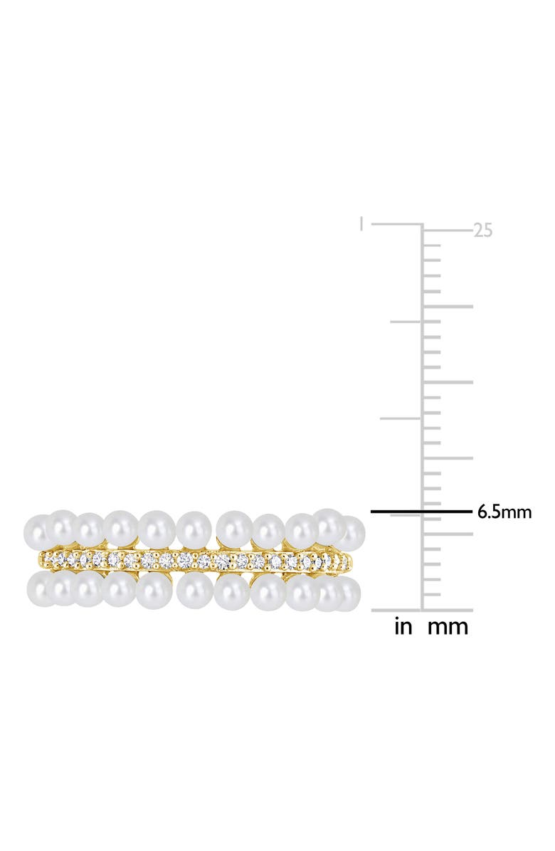 DELMAR 10K Gold Cultured Freshwater Pearl & Diamond Ring, Alternate, color,