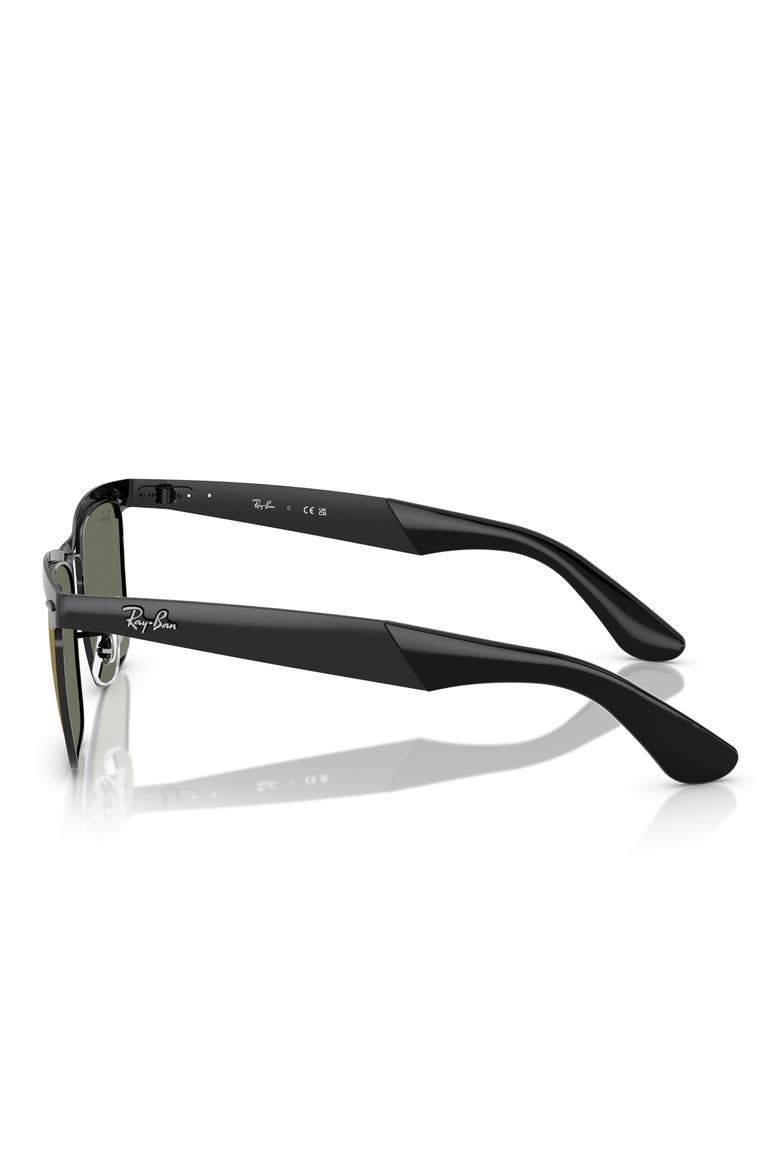53mm Wayfarer Deluxe Square Sunglasses, Alternate, color, BLACK / GREY MIRROR BRONZE