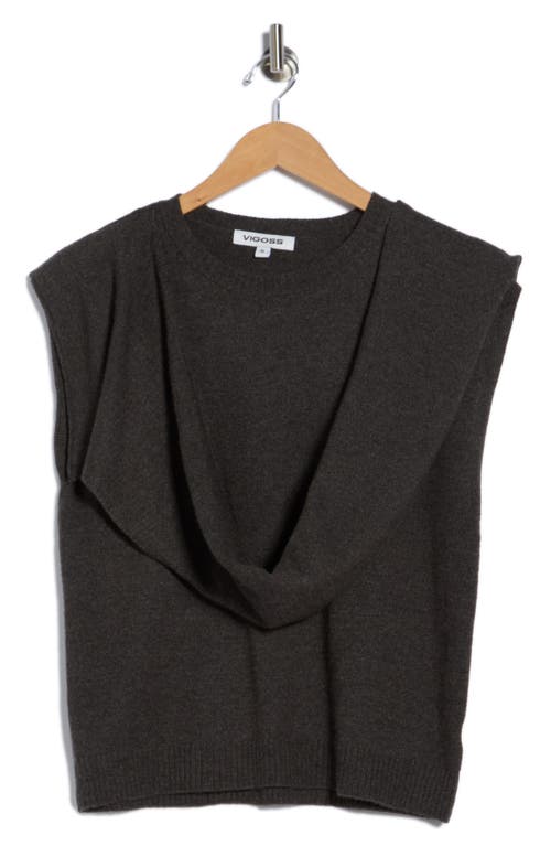 Vigoss Sleeveless Sweater With Scarf In Gray