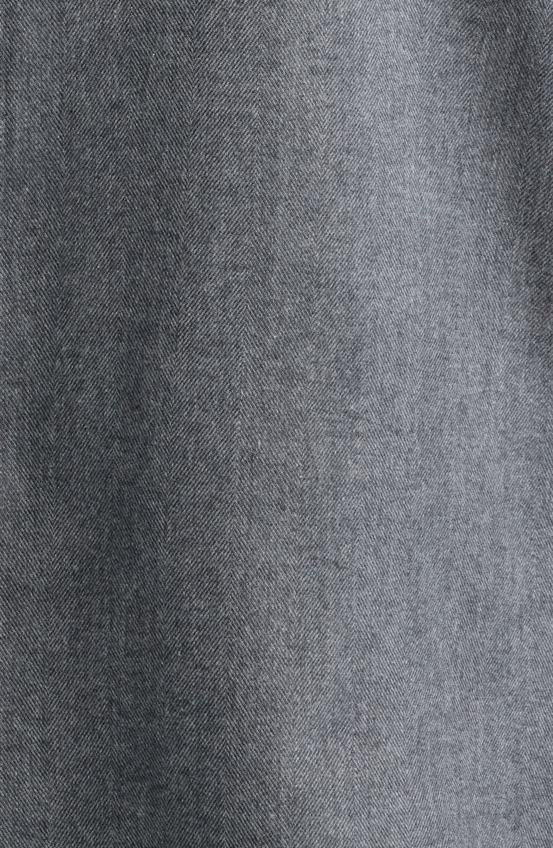 Peter Millar Brixen Tailored Fit Italian Cotton Blend Flannel Button-Up Shirt, Alternate, color, Iridium