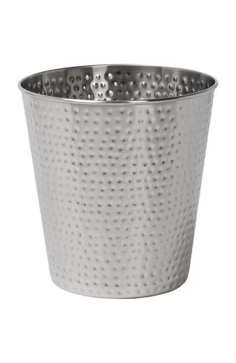 Axel Modern Minimalist Hammered Steel 2-Gallon Wastebasket